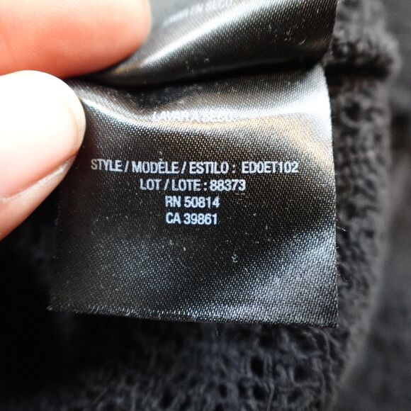 Elie Tahari Women 6 Jacket Open Knit Snap Closure Black - Picture 11 of 11